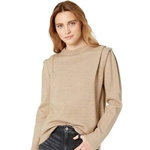 Moon River Long Sleeve Folded Shoulder Sweater Top